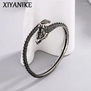 Bracele Xiyanike vintage thai silver dragon pour femmes fille punk fashion bijourie fêtard ami cadeau pulseras mujer