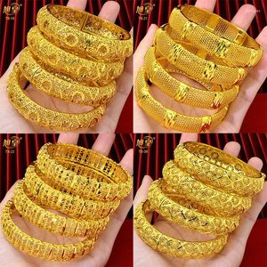 Bangle Xuhuang Dubai Luxury Gold Color Bracelets Bride Wedding For Women African Ethiopian Moyen-Orient Hand bijoux de bijoux