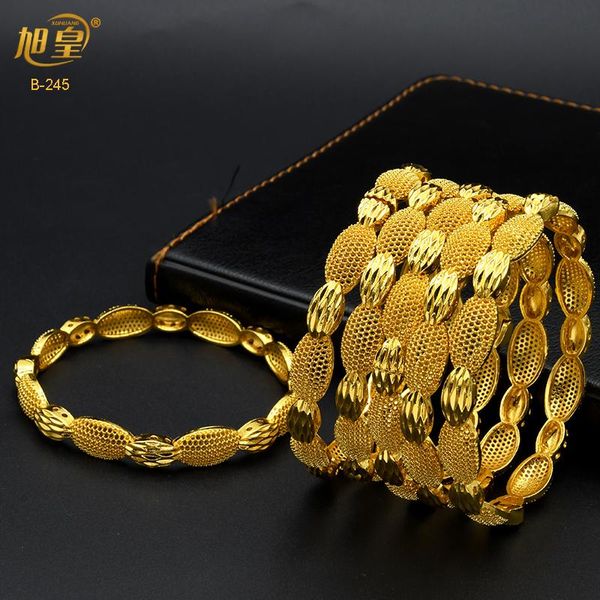 Bangle XUHUANG Indien 24k Plaqué Or Bracelets Arabe Dubaï Bijoux Bracelets Femmes Mariée Mariage Banquet Cadeaux Bracelets De Charme En Gros