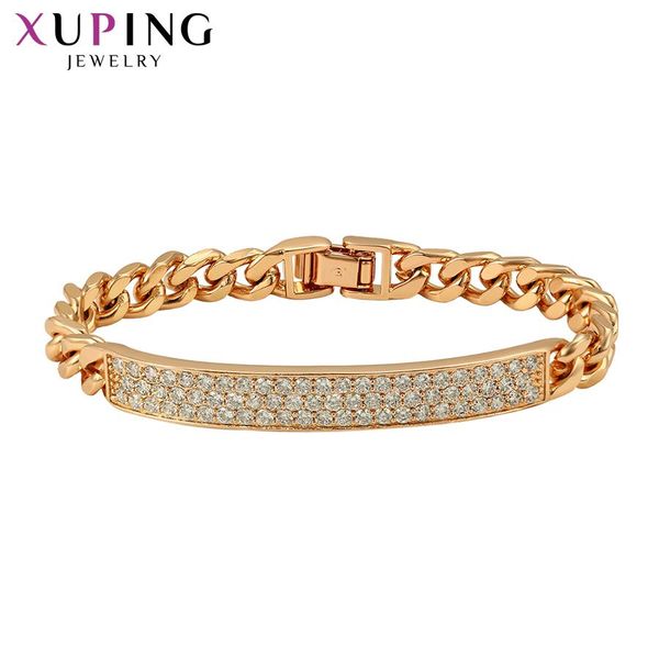 Brazalete Xuping joyería ambiental cobre Fahsion Color oro plateado pulseras comprometidas para mujeres regalo de Navidad 76085
