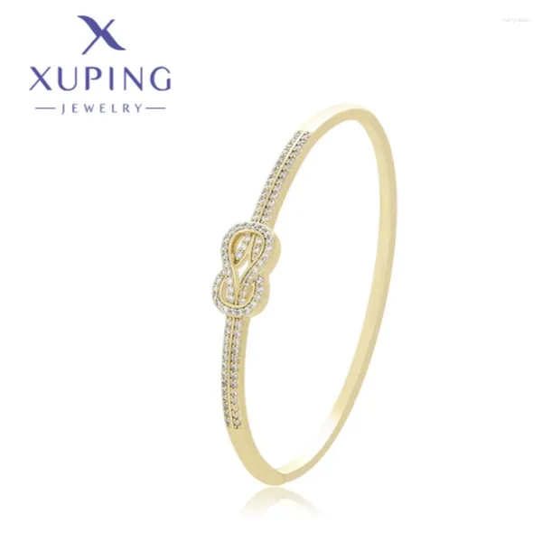 Joyas de bangle Xuping Exquisito estilo elegante Color de oro claro Blanco Zirconi Mujeres Regalos de Navidad de cumpleaños A00905875