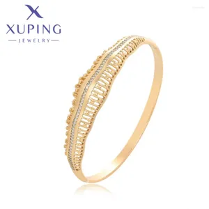 Bangle Xuping Joyas Geometría de alta calidad Color de oro de moda única para mujeres Regalo de Navidad exquisito X000757506