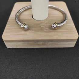 Bracelet YS 4MM tête ronde couleur séparation bracelet boucle en argent sterling avec plaqué or rose 18 carats