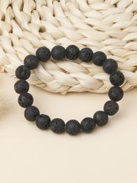 Bracelet YUOKIAA 10mm Naturel Volcan Pierre Bracelet Perlé Vintage Classique Méditation Esprit Yoga Traitement Bijoux Cadeau Homme