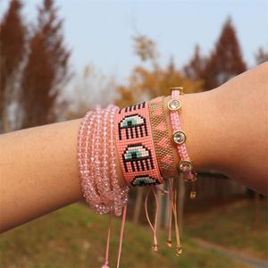 Bangle Zhongvi Mexicaanse hartarmband voor dame geschenk kleurrijke kraal pulsera trendy Japanse sieraden roze kraal sieraden miyuki armbanden