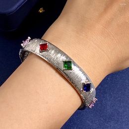 Bracelet zlxgirl 2023 Arrivée bleu rouge vert cubic zircon féminin bracelet de mariage bijoux Gold692u