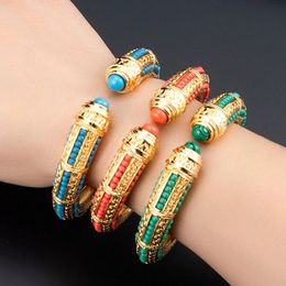 Bracelet Zlxgirl perles africaines bijoux d'angle en or mode bijoux d'anniversaire pour femmes vert bleu Orange couleur Bracelet manchette Bracelet 231120