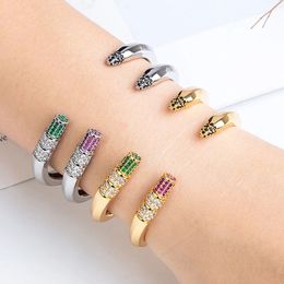 Bangle Zlxgirl sieraden Klassiek Gemengde kleurrijke zirkonia dames bruiloft armband Dubai Goud kleur bruiloft armband gratis schip 231027