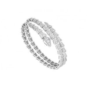 Bangle Zoca Luxury 925 Bracelet de manche à serpent argent sterling pave zircon womens cadeau Ins Design Jewelry Wedding Q240506