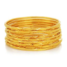 Bangle Zoeyella 9pcs Gold Color Bangles Sieraden Set Dubai African Ethiopian Bridal Party Accessoires voor vrouwen SJ125