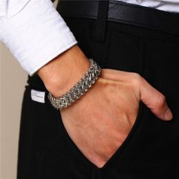 Bracelet ZORCVENS Punk 12.5mm vague lien chaîne Bracelets pour hommes couleur argent acier inoxydable ne se décolore jamais bracelet Rock Cool mâle Pulseira 230926