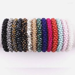 Bangle Zwpon Fashion Mix kleur spiraalvormig gefacetteerde glazen kristallen kralen armbanden voor vrouw elasticiteit armbanden sieraden