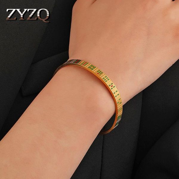 Bracelet ZYZQ mode classique chinois Mahjong pour femmes hommes personnalité créative Fortune Bracelet en acier inoxydable bijoux simples