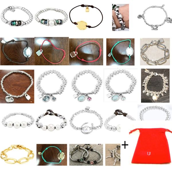 Bracelets 2021 Nouveau acier inoxydable plaqué argent 925 couleur rouge chaîne chaîne verte mode charme bracelet de perles en gros avec sac