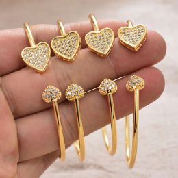 Brazaletes 4 unids/lote Dubai Francia lujo mujer circón piedra moda pulseras ajustables para mujeres brazaletes en forma de corazón pulsera de boda