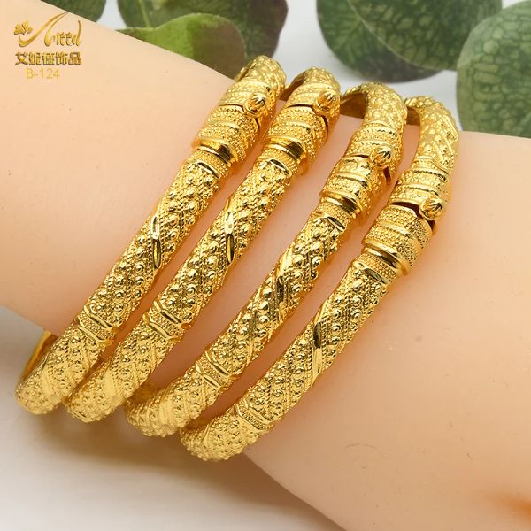 Brazaletes Aniid etíope 24k brazalete de oro joyería regalos mujeres indias moda árabe novia boda fiesta encanto pulsera al por mayor