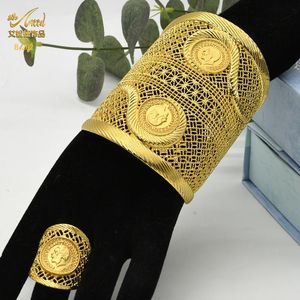 Bracelets ANIID indien 24K plaqué or bracelets avec bague Dubai mariage mariée manchette bracelets Bracelets en gros charme africain bijoux cadeaux