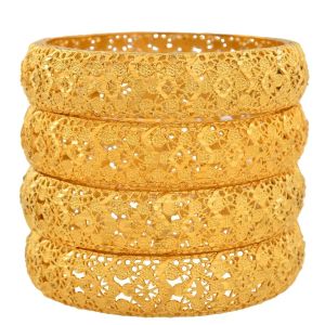 Brazaletes Anniyo 4 unids/lote, brazaletes árabes de Dubái de Color dorado para mujeres, pulseras etíopes, joyería de boda de Oriente Medio africano #139006