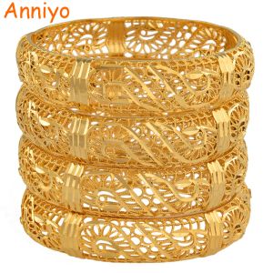 Bracelets Anniyo (4 pcs/Lot) Bracelet de mariée africaine pour femmes couleur or bijoux arabes moyen-orient bon #110506