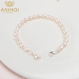 Bracelets ASHIQI Bijoux en perles d'eau douce naturelles pour enfant fille beau cadeau avec bracelet en argent sterling 925 pour enfants véritable MiNi