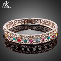 Bracelets AZORA – bracelet multicolore en cristal doré, bijoux fabriqués avec de véritables cristaux autrichiens Stellux TB0026