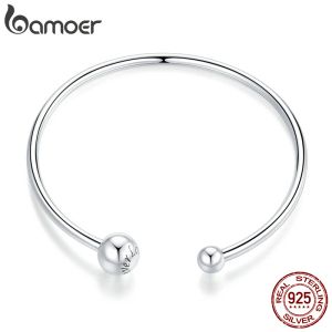 Brazaletes Bam a la plataforma plateada 925 brazalete roscado de plata esterlina para accesorios de joyería de bricolaje de encanto original scb198