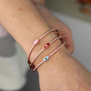 Bracelets Boho bohême chanceux turc mauvais œil bijoux mode femmes or Rose bleu Rose rouge émail mauvais œil bracelet bracelet