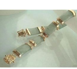 Brazaletes envío gratis joyería china pulsera de eslabones de JADE VERDE estilo AAA joyería fina Noble 100% JADE Natural