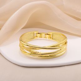 Bracelets Dubai chaîne manchette Bracelet pour femmes échelle forme plaqué Bracelet indien bijoux nigérian cadeau de fête de mariage
