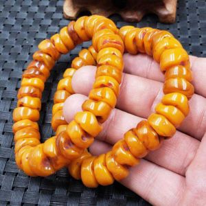 Armbanden Elegante Echte Baltische Amber Herenarmband Edelsteen Souvenir Pols Thanksgiving Day Gloeiende Klassieke Fancy Handgemaakte Donkere Materie