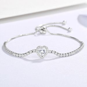 Brangles européens et américains S925 Sterling Silver Diamond Diamant enrichapé Fashion Bracelet A réglable Bracelet pour femmes