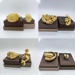 Bangles Fashion Jewelry Ensemble pour femmes couleur or sirène design bracelet
