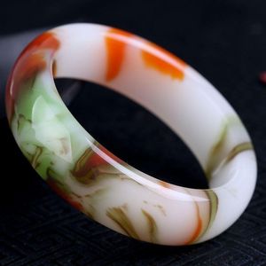 Armbanden Echte Kleur Jade Bangle Armband Chinese Handgesneden Charme Sieraden Natuurlijke Jadeïet Accessoires Mode Amulet Mannen Vrouwen Geschenken