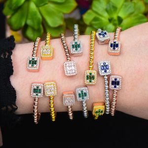 Armbanden GODKI Eenvoudige Unieke Veelkleurige Armband Bangle Manchet Voor Vrouwen Bruiloft Zirkoon Kristal Engagement DUBAI Bruidssieraden Geschenken