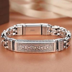 Armbanden Handgemaakte Punk S925 Zilveren Retro herenarmband Zilver Tide Creatieve Persoonlijkheid Sieraden Ketting Verjaardagscadeau Groothandel