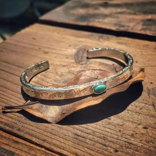 Bracelets indiens pour hommes et femmes, Bracelet Tanggrass sculpté, Turquoise, NonWhisumi Takahashi, tendance, accessoires assortis