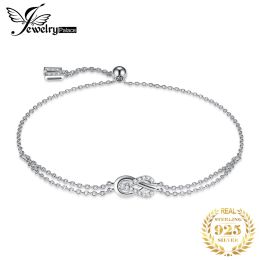 Bangles JewelryPalace Nouveau arrivée Infinity Love Love Knot Gemstone Sterling Sier Riend Link Bracelet For Woman Classic Jewelry