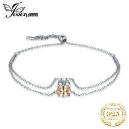 Bracelets JewelryPalace Nouvelle Arrivée Hibou 2.2ct Jaune Pierre Précieuse 925 Sterling Argent Lien Réglable Bracelet pour Femme Fille Bijoux De Mode