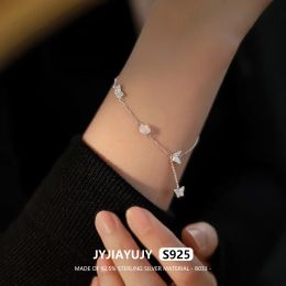 Brangles Jyjiayujy 100% Bracelet en argent sterling entier S925 en stock plusieurs modèles de papillons avec mini-zircon bijoux cadeau quotidien B033