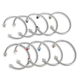 Bracelet de corde de luxe Bracelet Femmes Full Cumbic Zircon Crystal 5 mm CZ Dubai Silver Party Armbanden Voor Vrouwen Bracelet