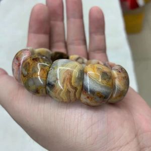 Brangles mexicains Crazy Lace Agate / Sardonyx Bracelet Natural Gemstone Beads Bangle for Woman for Man Wholesale!