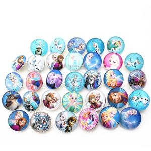 Bracelets mélange Anna Elsa princesse boutons pression bricolage gingembre snap bracelet bracelet bijoux breloques 18mm 100 pcs/lot