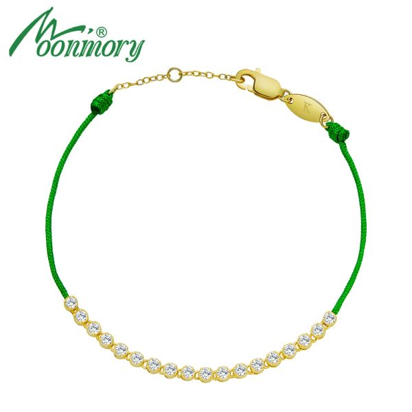 Brangles Moonmory Sterling Silver 925 Gold Couleur Malf Tennis Bracelet String pour les femmes Bohemia European Bohemia Europe