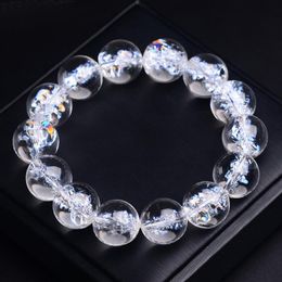 Bracelets Naturel Himalaya Rock Blanc Quartz Cristal Femmes Hommes Bracelet Himalayan Rock Clear Quartz Perles Rondes Pulseras 1016mm AAAAA