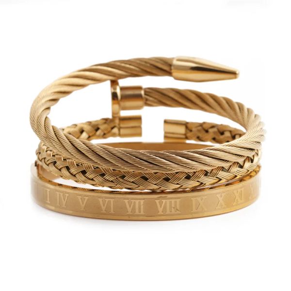 Bangles Nouveaux ensembles de nombres romans de maille à ongles 3 PC