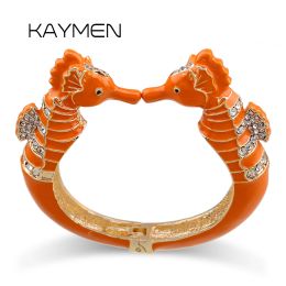 Brazaletes nuevos llegados Declaración de moda de moda brazalete de brazalete para mujeres pulsera de caballo de mar plateado de oro pulseira de caballo de mar plateado