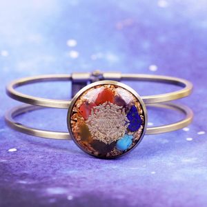 Armbanden Orgonite Armband Regenboog 7 Chakra Reiki Healing Bangle Orgone Energie Emf Bescherming Hars Sieraden Voor Vrouwen Mannen Geschenken