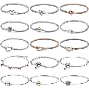 Bracelets Paix Noeud Tbar Clouté Serpent Chaîne Pétard Pavé Bars Bracelet Bracelet Fit Mode Sterling Sier Perle Charme Bijoux