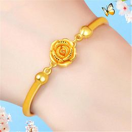 Braccialetti Bracciale in vero oro rosa 18 carati per le donne Fidanzata Madre Fidanzamento Compleanno Festa della mamma San Valentino Gioielli Regali