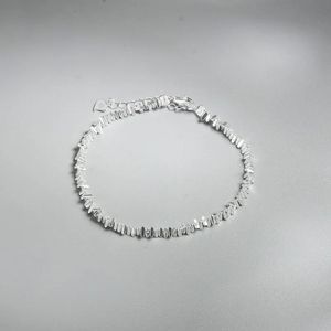 Brazaletes S999 joyería de plata esterlina pulsera de cadena de piedra triturada para mujeres diseño original accesorios de lujo 2022 nuevo